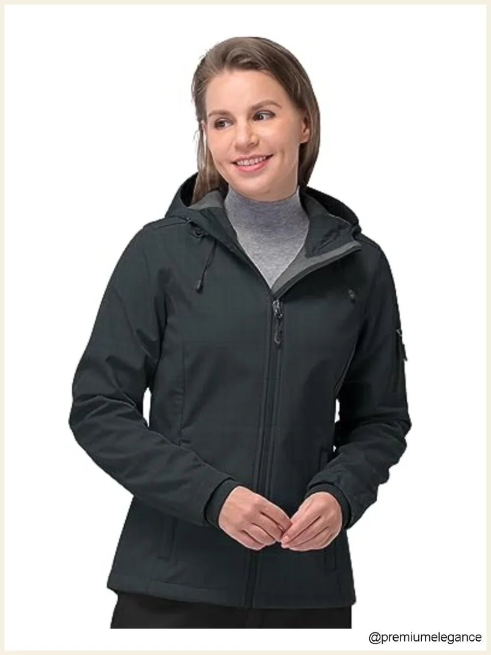 Women's Softshell Jacket Fleece Lined Hooded Windproof Waterproof Outdoor Hiking
